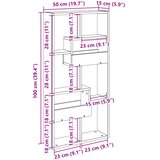  Zidni ormarić boja betona 50x15x100 cm od konstruiranog drva | shoptok.hr