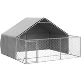 vidaXL Vanjska kućica za pse sa stazom 3x3x1,9 m pocinčani čelik | shoptok.hr