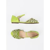 Shelvt Women's green sandals with cubic zirconia | Shoptok.si