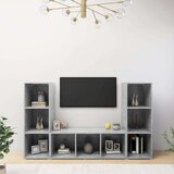 3 TV ormarići 3 kom boja betona 107x35x37 cm konstruirano drvo - Beton siva 3 Cijene