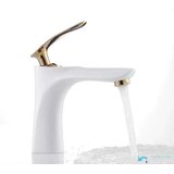 EYN Kopalniška armatura BZ2224 | Zlato-bela pipa za umivalnik — Zlato - bela — Ne — Nizka | Shoptok.si