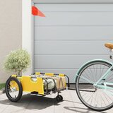 Prikolica za bicikl žuta od tkanine Oxford i željeza | shoptok.hr