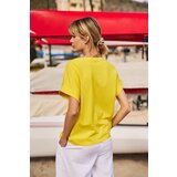 Marisse Yellow Cotton T-Shirt | Shoptok.si