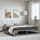 Metalni okvir za krevet s uzglavljem bijeli 193x203 cm | shoptok.hr