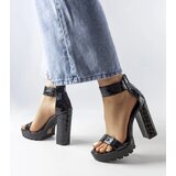 Gemre Black Snake Print Sandals Knoxville | shoptok.hr