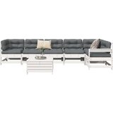  7-dijelni set vrtnih sofa bijeli od masivne borovine Cijene