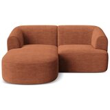 Cosmopolitan Design Kotna sedežna garnitura iz rebrastega žameta v barvi terakote (levi kot/z ležalnikom) Campi – | Shoptok.si