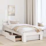 vidaXL krevetna konstrukcija s ladicama bijelo 90 x 190 cm borova drva | shoptok.hr