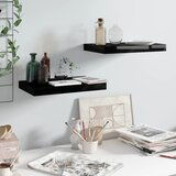Maison Chic 2 kosi Lebdeče Stenske Police - Viseče police sijaj črne 40x23x3,8 cm MDF, (21793635) | Shoptok.si
