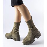 Gemre Green slip-on eco-suede ankle boots Montefusco | ePonuda.com