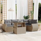 vidaXL 6-dijelni set vrtnih sofa s jastucima bež od poliratana | shoptok.hr