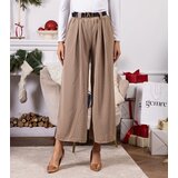 Gemre Beige loose trousers decorated with rhinestones Hira | Shoptok.si