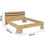 XXXL Postelja Foster, Hrast, Siva, 160x200 | Shoptok.si