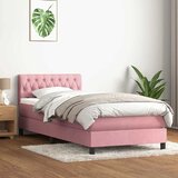 Box Spring krevet s madracem i LED ružičasti 90x210 cm samt | shoptok.hr