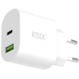 Ksix GaN ultrabrzi zidni punjač 20W, PD, USB-C + USB-A, USB-C + USB-A, bijeli | shoptok.hr
