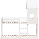 Krevet na kat s krovom bijeli 80 x 200 cm od masivne borovine | shoptok.hr