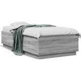vidaXL Okvir za krevet s LED svjetlima siva Sonoma 90 x 190 cm drveni Cijene