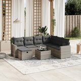 Maison Chic Seti vrtnega pohištva - Vrtna garnitura - Vrtni pohištvo set 8-delna z blazinami sv. siv poli ratan, (21800982) | Shoptok.si