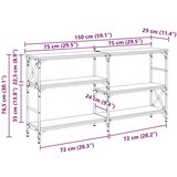 vidaXL Konzolna miza artisan hrast 150 x 29 x 76.5 cm Konstruiran les | Shoptok.si