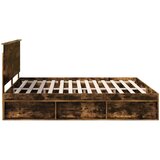  Krevetna konstrukcija s uzglavljem Dimljeni hrast 200 x 200 cm | shoptok.hr