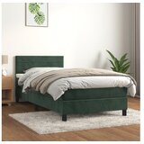  Box spring postelja z vzmetnico temno zelena 90x200 cm žamet | Shoptok.si