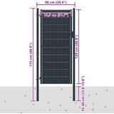  Vrata za ogradu PVC i čelik 100x124 cm antracit boje | shoptok.hr