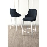 Hanah home set od 2 barskih stolica Tera, antracit tkanina Babyface, bele metalne noge | Eponuda.com