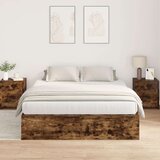  Okvir kreveta za pohranu Dimnjeno hrast 150x200 cm | shoptok.hr