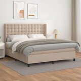  s oprugama i madrac cappuccino 160x200cm od umjetne kože | shoptok.hr
