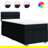 vidaXL Box spring postelja z vzmetnico črna 80x200 cm blago | Shoptok.si