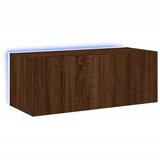Maison Chic Stenska TV omarica - TV stojalo - Televizijska omarica z LED lučkami rjavi hrast 80x35x31 cm, (21700651) Cene