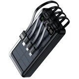 Setty SLR-120 solarni powerbank 20000 mAh s ugrađenim kabelima, crni | shoptok.hr