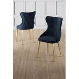 Hanah home set trpezarijskih stolica Alpa 8 kom, antracit tkanina Babyface, zlatne metalne noge | Eponuda.com