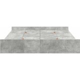  Krevet s ladicama Betonski sivi 160 x 200 cm Konstruirano drvo | shoptok.hr