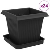 vidaXL Saksije za biljke 24 pcs Crna 16 x 16 x 14 cm Plastika - Crna 33 x 33 x 26 cm 24 Cijene