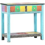 vidaXL Ročno barvana konzolna mizica 80x35x75 cm trden mangov les | Shoptok.si