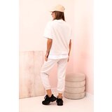 Kesi Włoski Women's butter set with short sleeves and pants beige | shoptok.hr