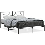 vidaXL Metalni okvir za krevet s uzglavljem crni 135x190 cm | shoptok.hr