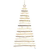 vidaXL Božićno drvce s 50 LED svjetlima Prirodna 120 cm Masivni jasen | shoptok.hr