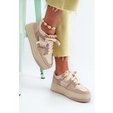 Boto Women's platform sneakers in beige eco leather Moun | Shoptok.si