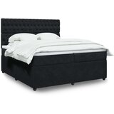 vidaXL Box spring postelja z vzmetnico črna 200x200 cm žamet, (21306743) | Shoptok.si