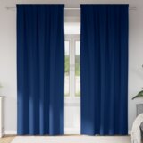 vidaXL Zavese z zavesami 2 pcs Temno modra 225 x 140 cm Poliester | Shoptok.si