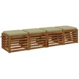  Jastučići za sjedalo od 4 dijela SOEST 4 kom. 100% poliester - Svijetlo zelena (melange) 50 x 50 x 5 cm 4 | shoptok.hr