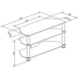  Za TV GNC AVS040-1000, staklo black/black 1000x400x500mm