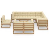 The Living Store Vrtna sedežna garnitura 10-delna z blazinami medeno rjava - Vrtna Sedežna Garnitura, (21421754) | Shoptok.si