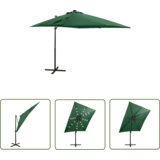  The Living Store Vrtni senčnik z LED lučkami zelen 250 cm - Previsni Senčnik, (21742398) Cene
