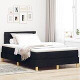 vidaXL Postelja z box spring z vzmetnico črna 120x200 cm tkanina Cene