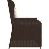 vidaXL Vrtna klop z blazino Rjava Poly ratan | Shoptok.si