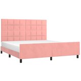  Za krevet s uzglavljem ružičasti 160x200 cm baršunasti | shoptok.hr