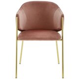 Livetastic naslanjač, kovina, tekstil roza, zlate barve | Shoptok.si